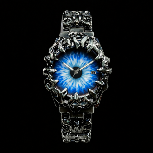 Crimson Eclipse – Gothic Abyss Blue Dial Metal Watch