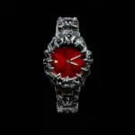 Crimson Eclipse – Gothic Red Dial Metal Watch - Image 3